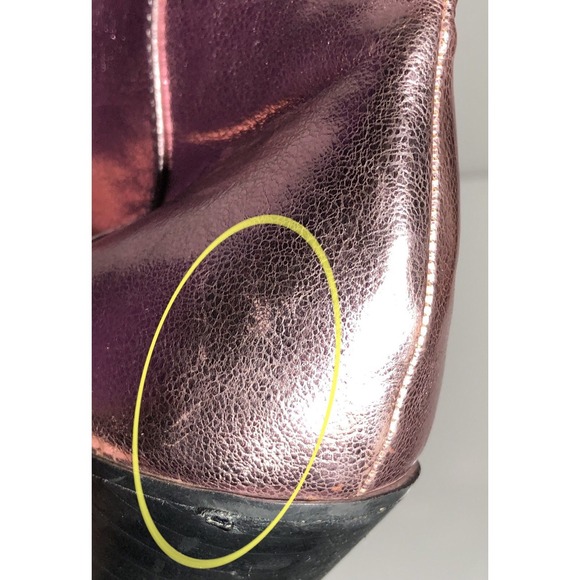 Billini Andi Metallic Pink Fringe Cowboy Cowgirl Boots Womens Damaged Heels 9 - Picture 11 of 16